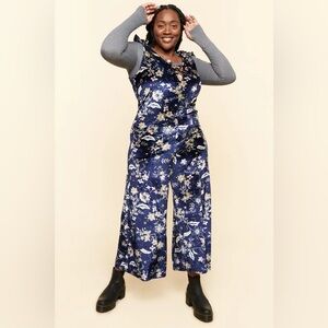 RT66. Earthbound Floral Velvet Jumpsuit